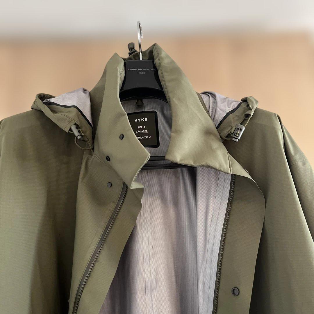 【美品】HYKE ハイク PERTEX シェルコート サイズ5 XXL カーキ