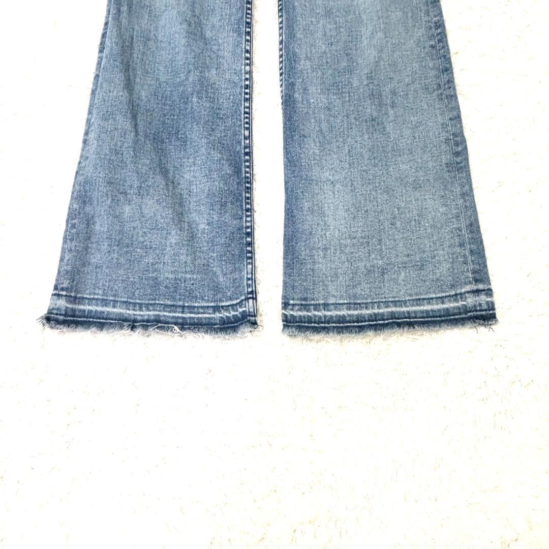 YANUK ヤヌーク ハイウエスト フレアデニム カットオフ ストレッチ 24