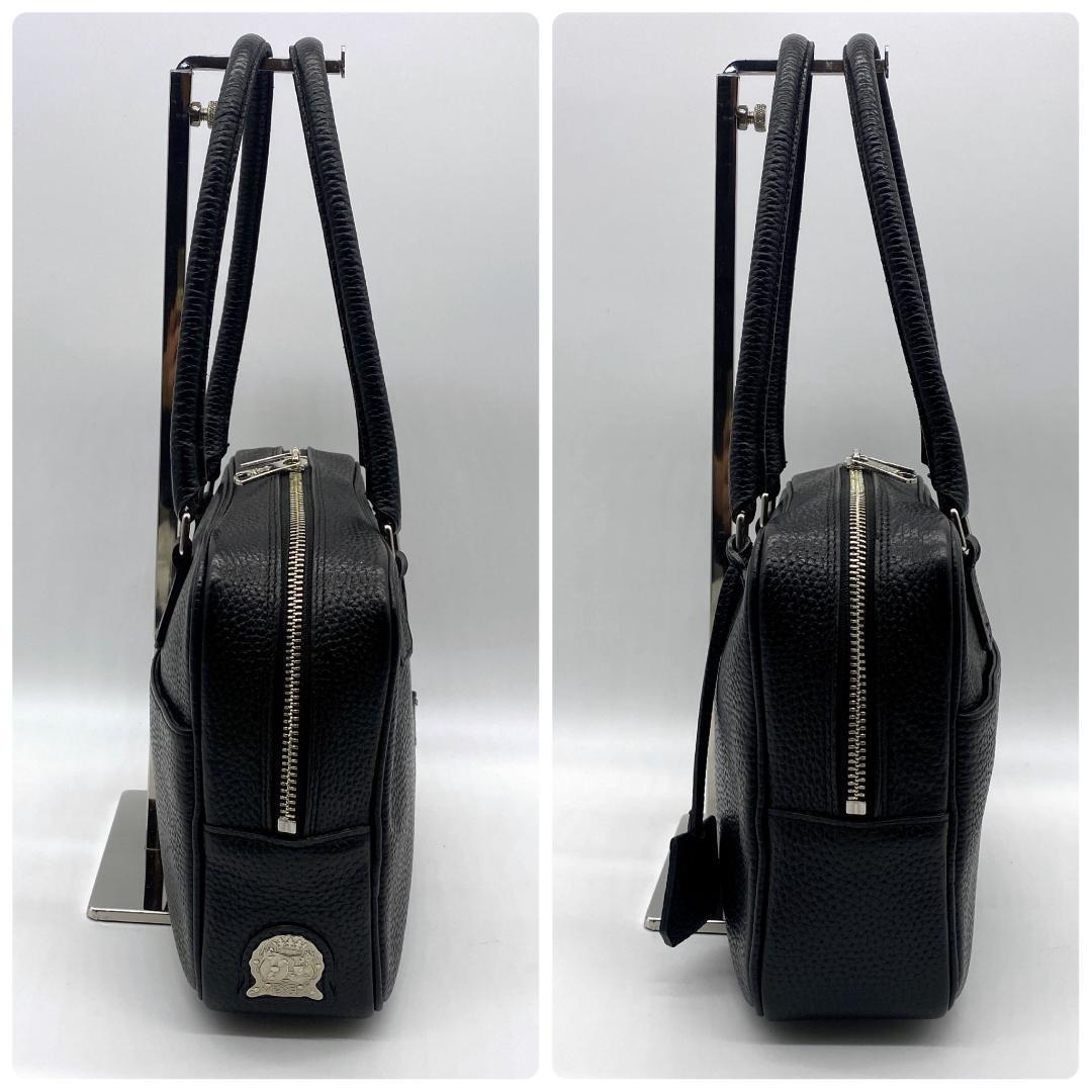 美品 A.D.M.J ミニボストン ハンドバッグ レザー レディース ブラック