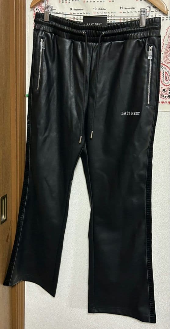 【超激シブ・即完売モデル】LASTNEST レザートラック　パンツ　XL　黒
