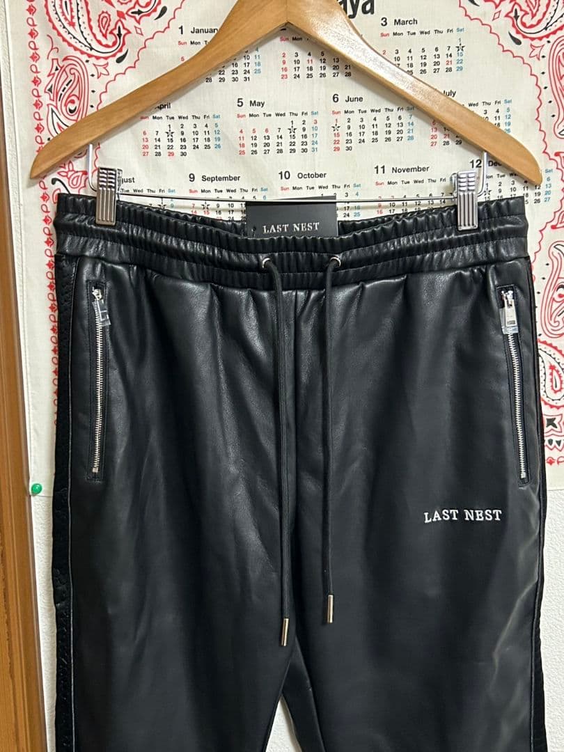 【超激シブ・即完売モデル】LASTNEST レザートラック　パンツ　XL　黒