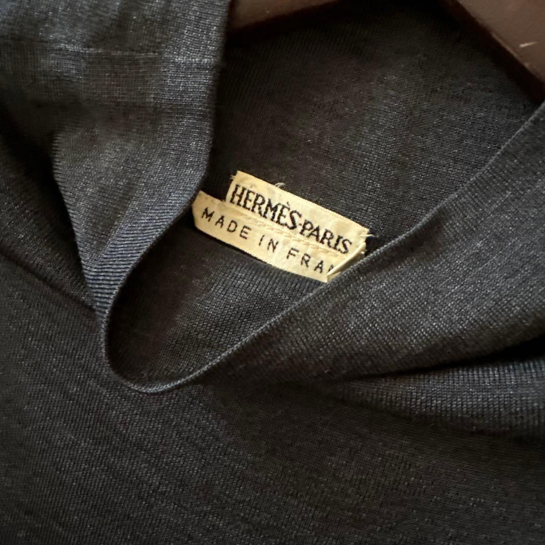 HERMES エルメス　総シルク　ノースリーブワンピース 38