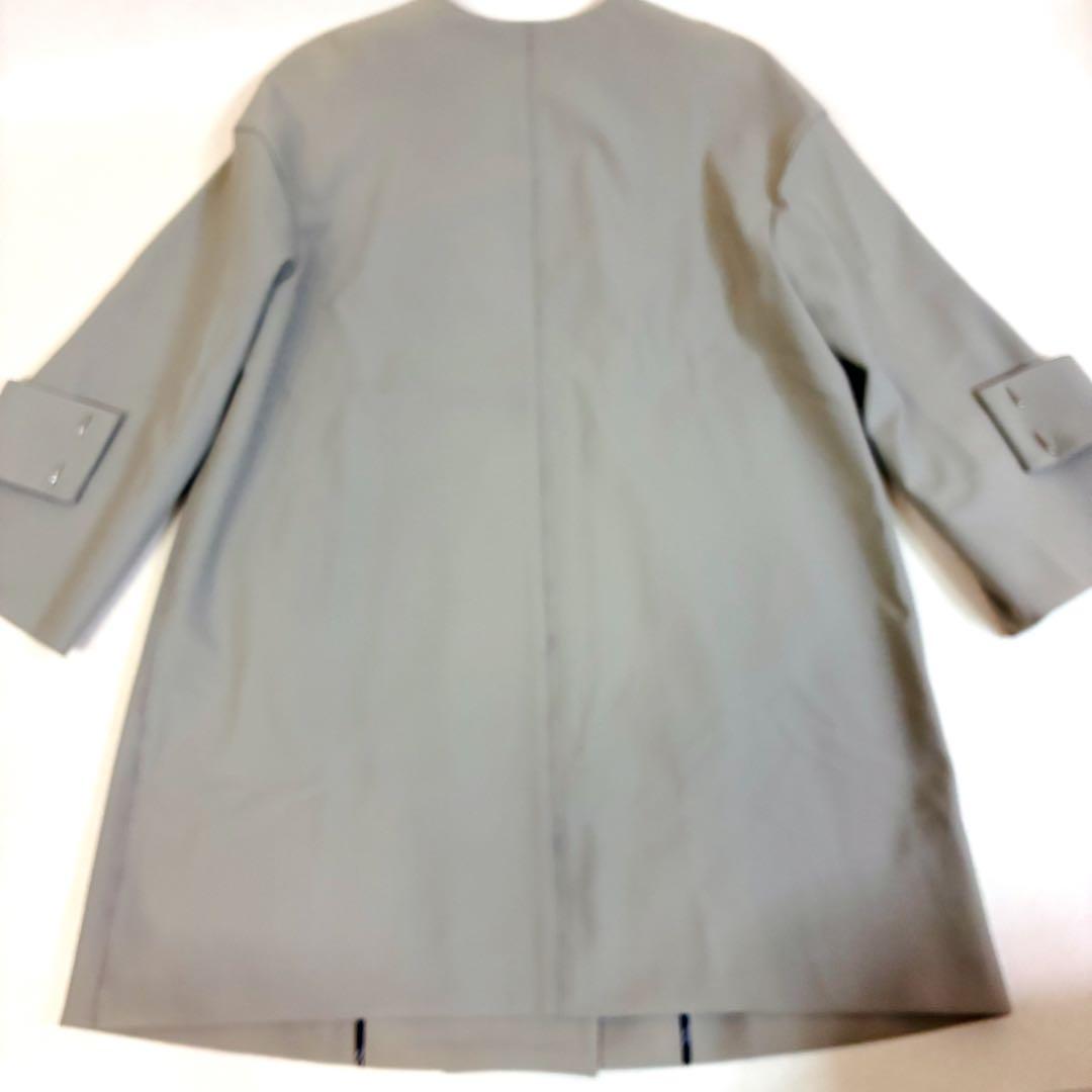 【極美品】ADORE アドーア ノーカラー ロングコート グレージュ