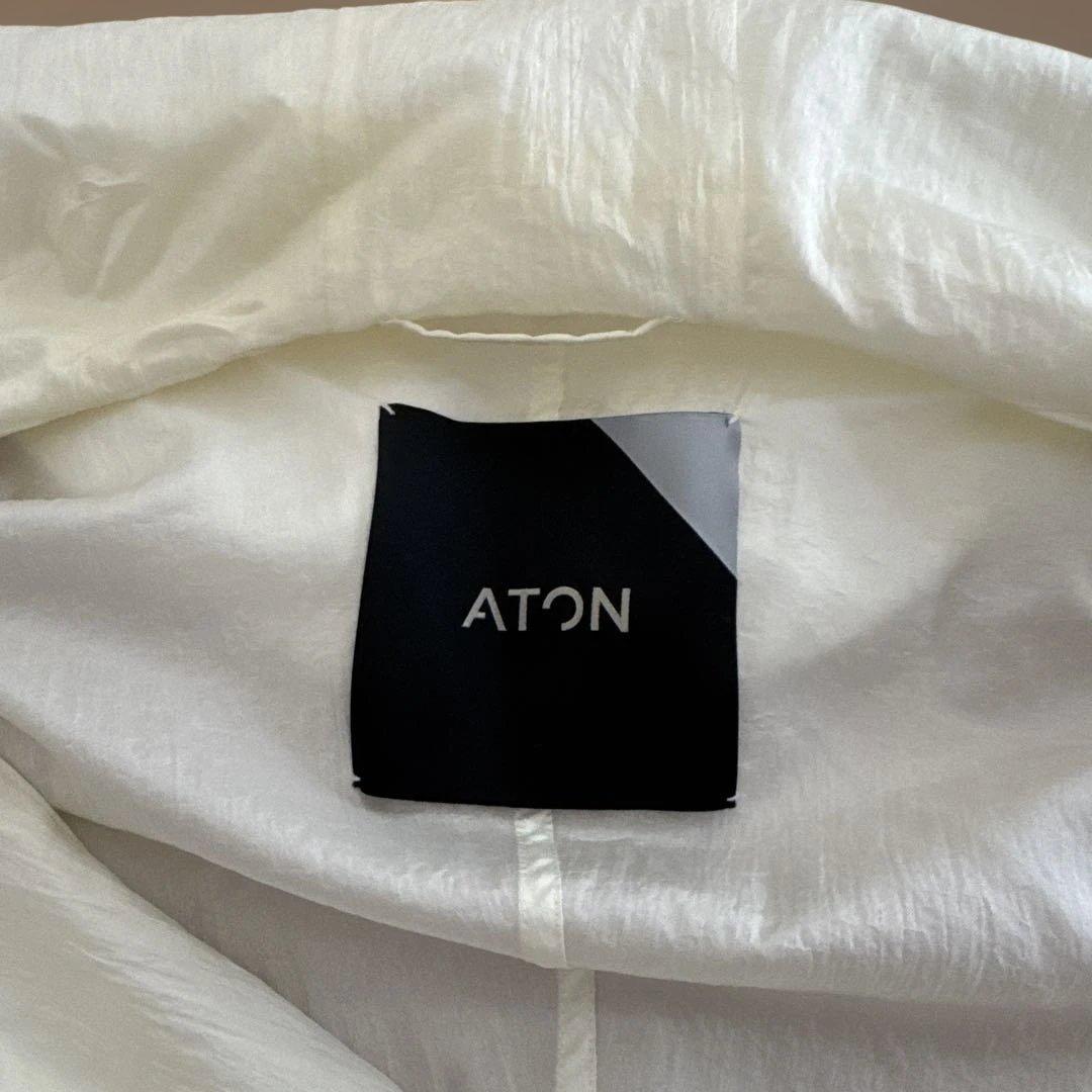 ATON アイボリー フード付き ロングコート