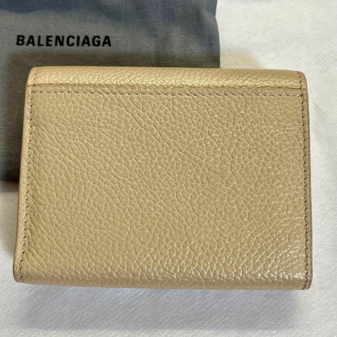 m*a様 BALENCIAGA バレンシアガ 三つ折財布 ベージュ ミニ財布