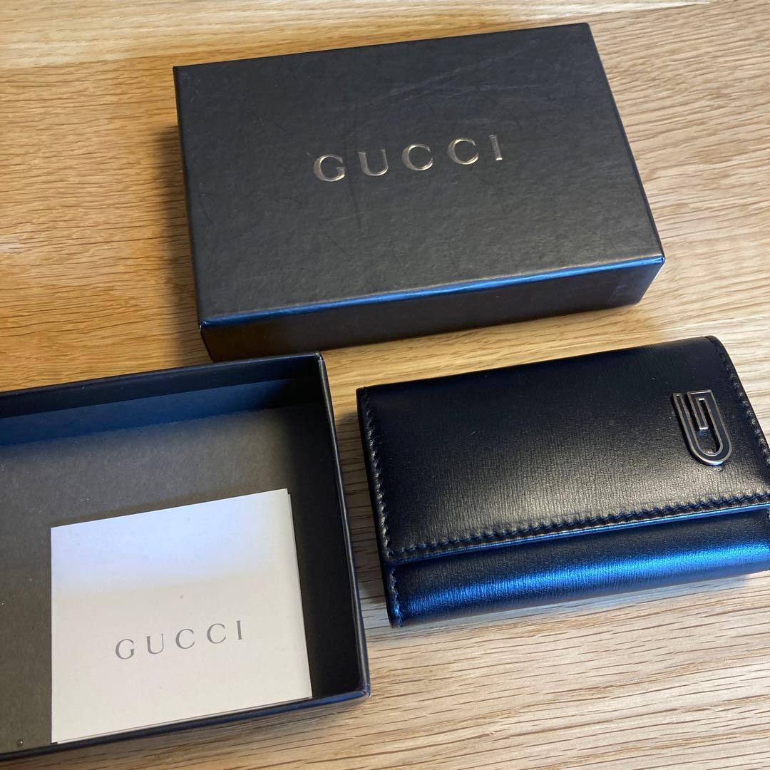 さとりん⭐︎GUCCI ブラックレザーキーケース 箱付き