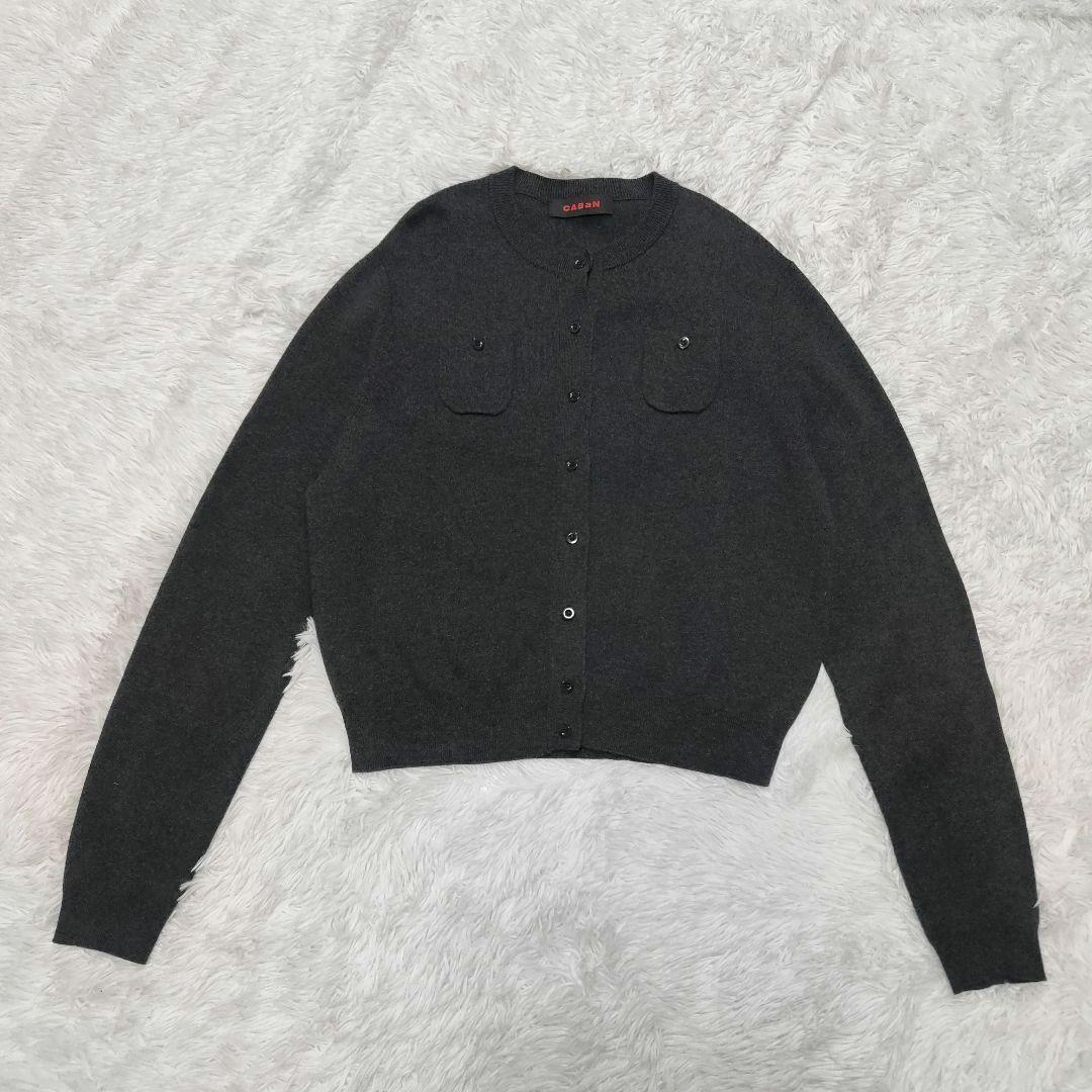 CABaN　キャバン　コットンカシミヤ クルーネックカーディガン　S