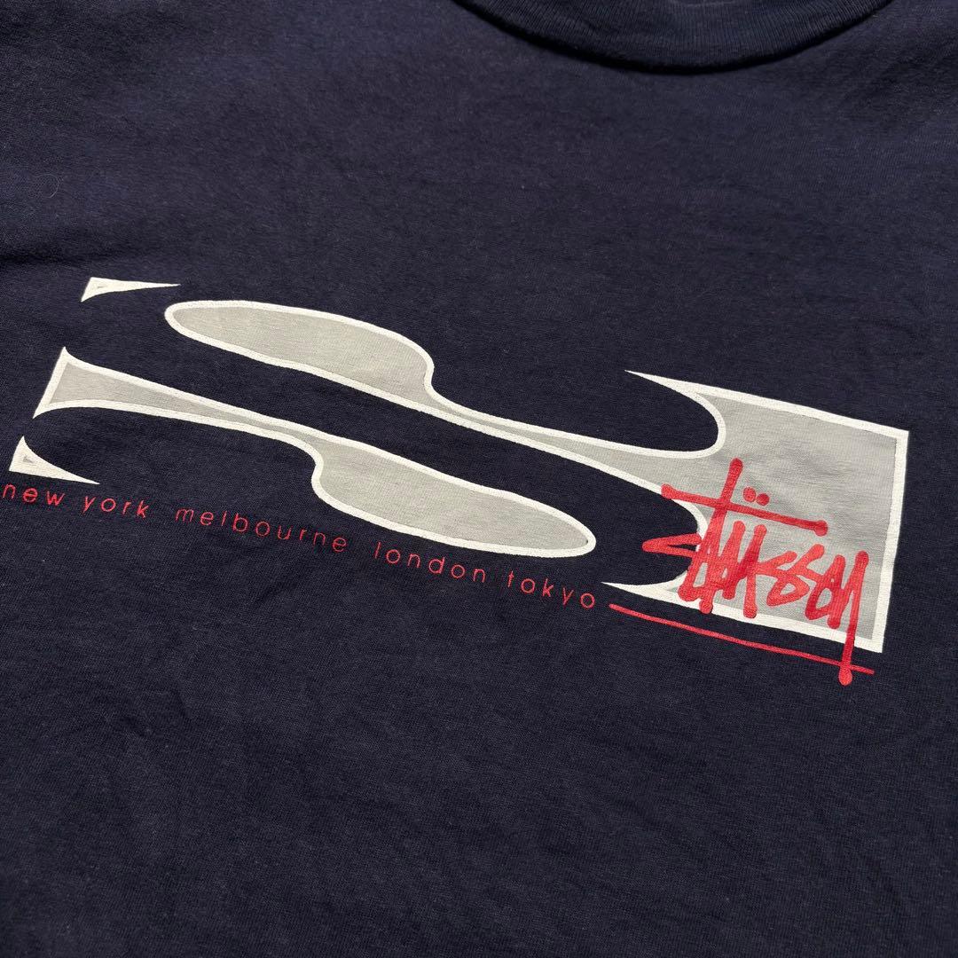 90s OLD STUSSY ロゴTシャツ 紺タグ USA製