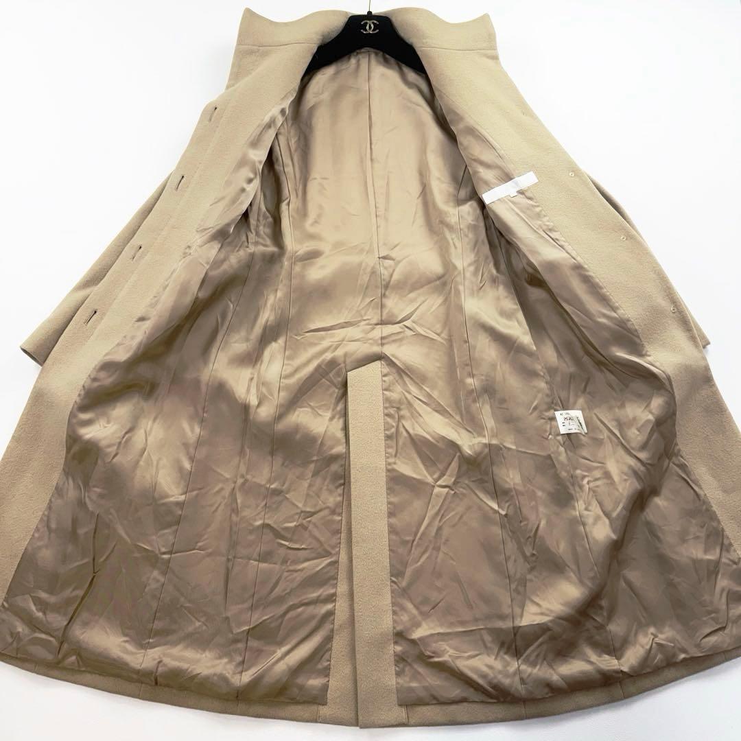 美品✨アナイ 高級アンゴラ混 ベルテッドコート スタンドカラー 比翼 ベージュ