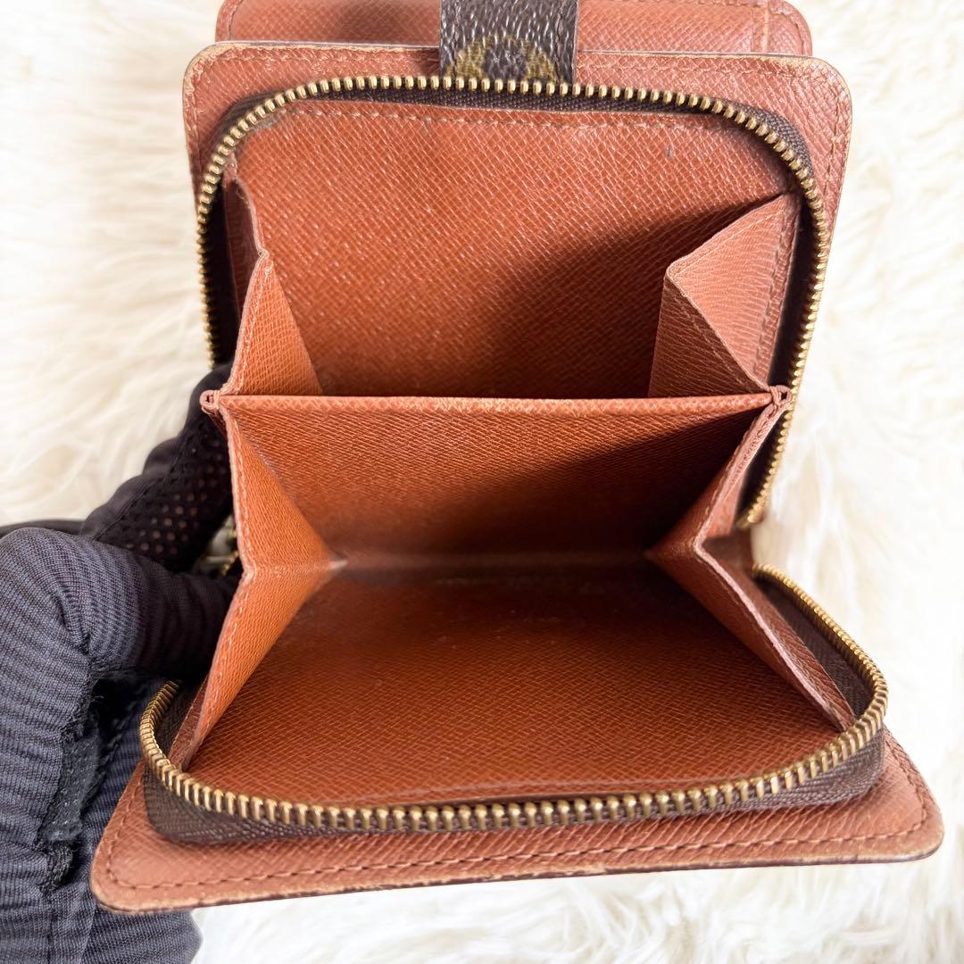 【外観美品】ルイヴィトン モノグラム コンパクトジップ 二つ折り財布