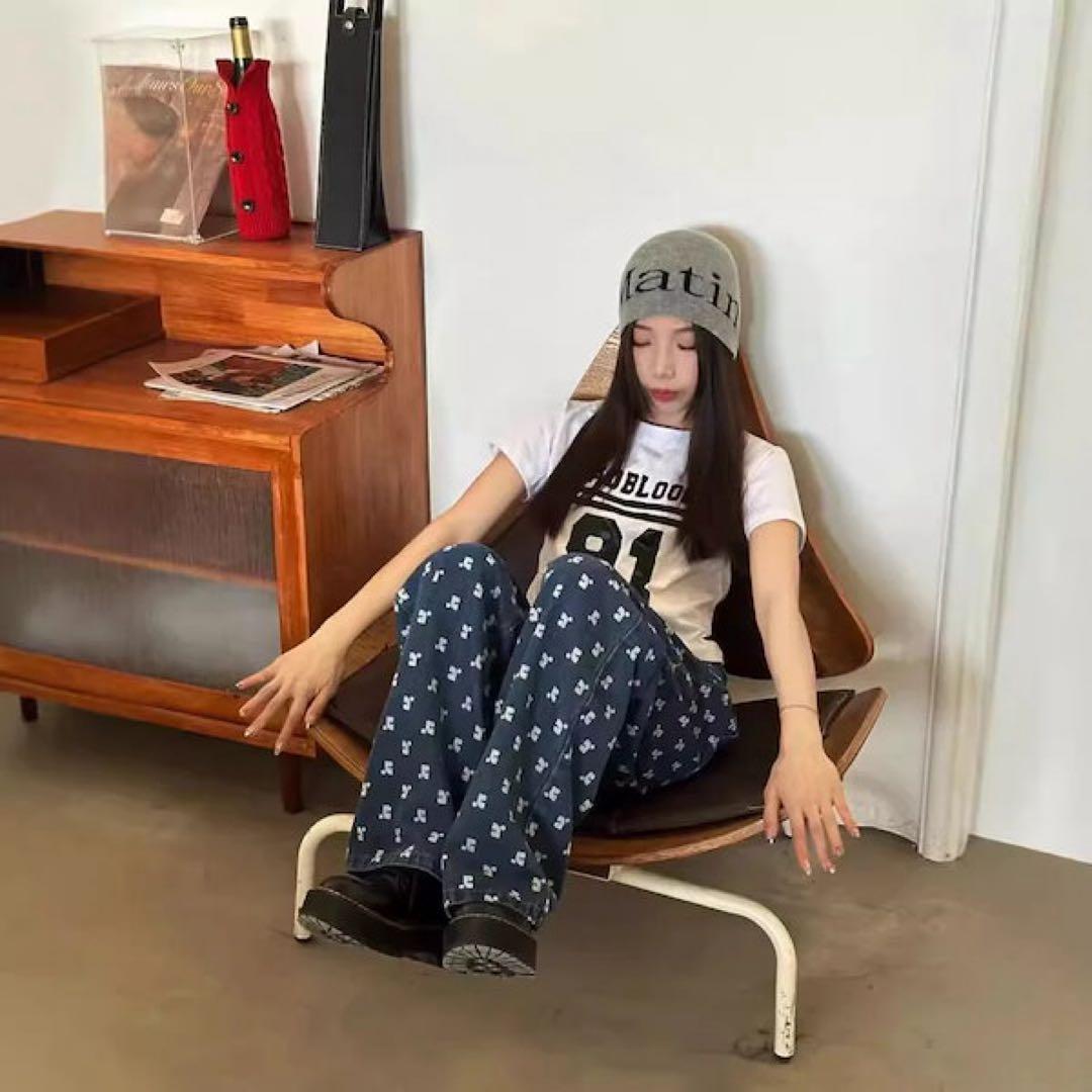 美品【即納】rest &recreation 韓国 ストレートデニム ワイド