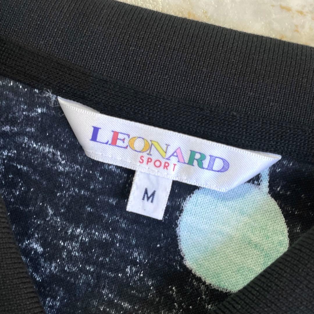 LEONARD SPORT 日本製 総柄 フルーツプリント 長袖 ポロシャツ M