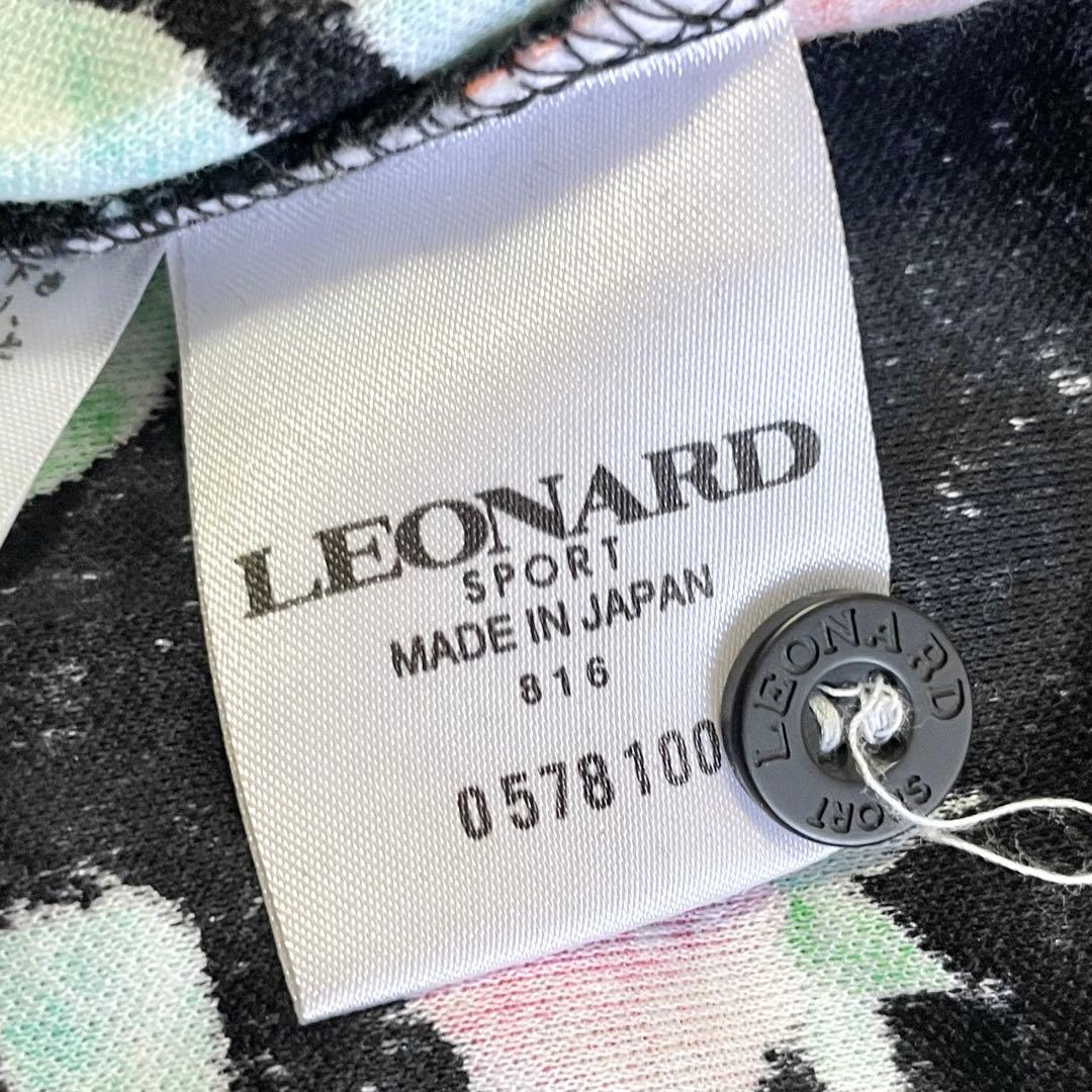 LEONARD SPORT 日本製 総柄 フルーツプリント 長袖 ポロシャツ M