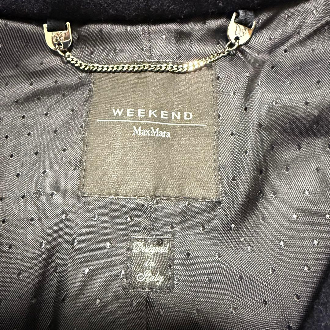 Max Mara WEEKEND Aライン ポンチョ風 フード付き ウールコート