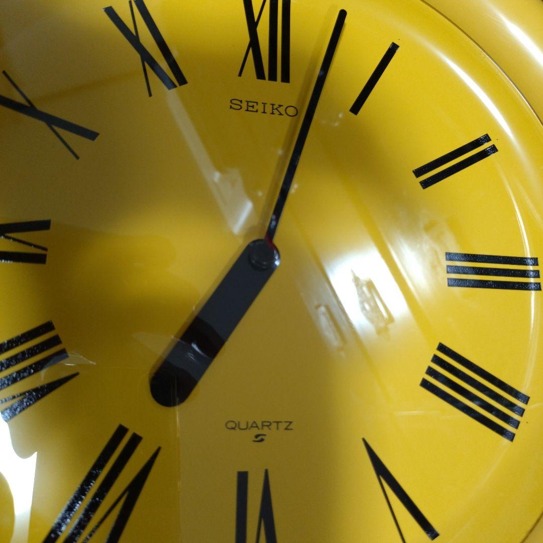 70's80'sヴィンテージ昭和レトロSEIKO セイコー 壁掛け時計 イエロー