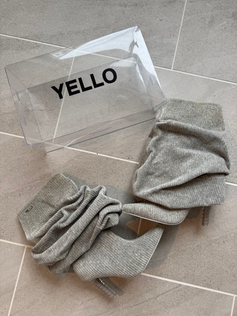 靴 YELLO LOOSE FIT SHORT BOOTS gray