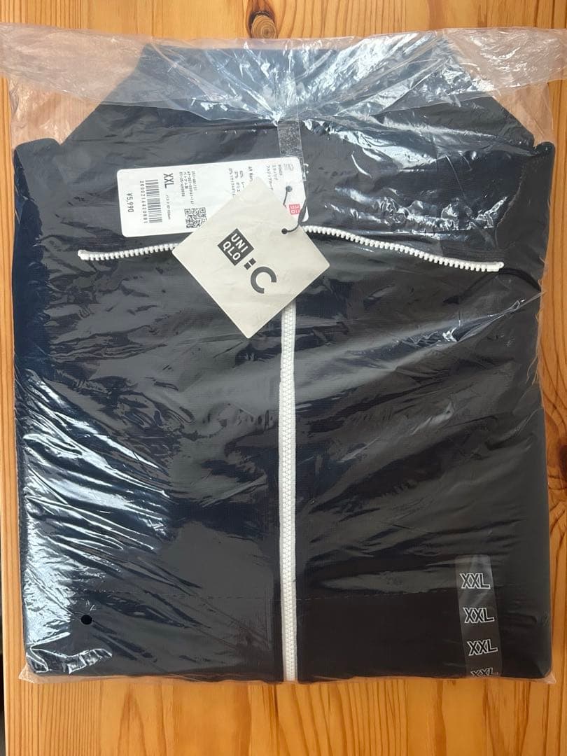 ミラノリブフルジップカーディガン ユニクロC ネイビー XXL 新品