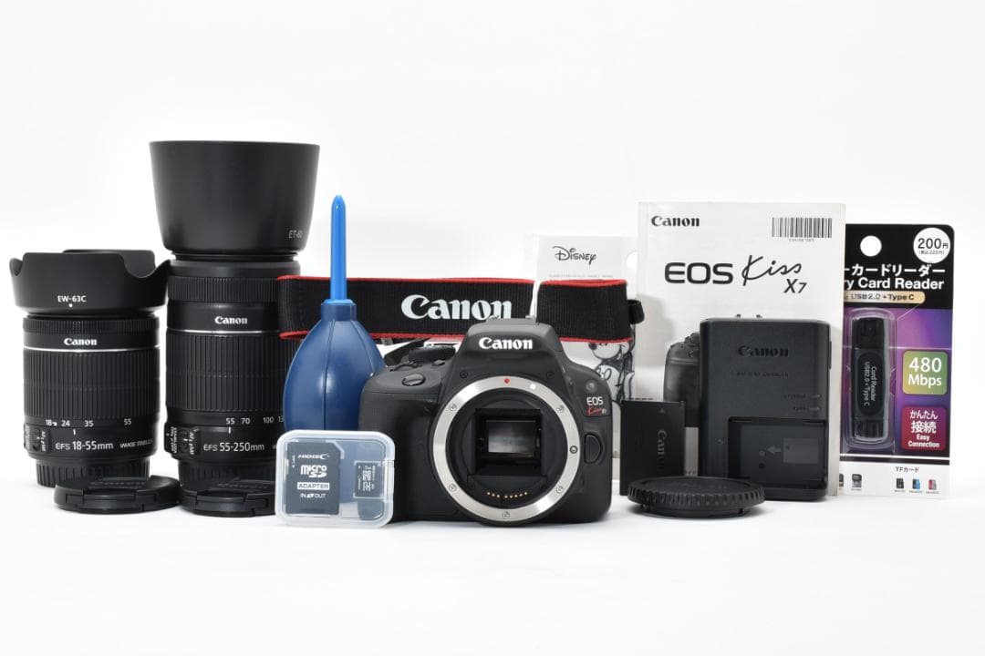 極上品❤️ショット数2198回✨Canon EOS Kiss X7 ダブルレンズ