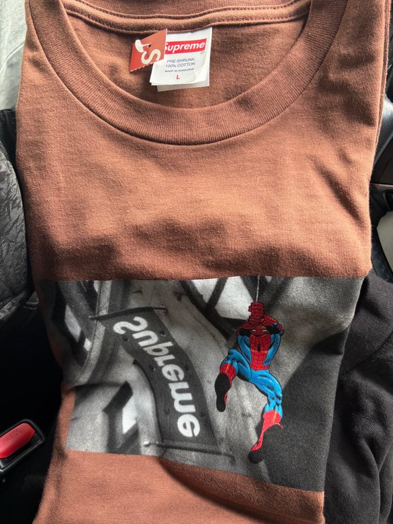 Supreme Spider-Man Tee Lサイズ ブラウン
