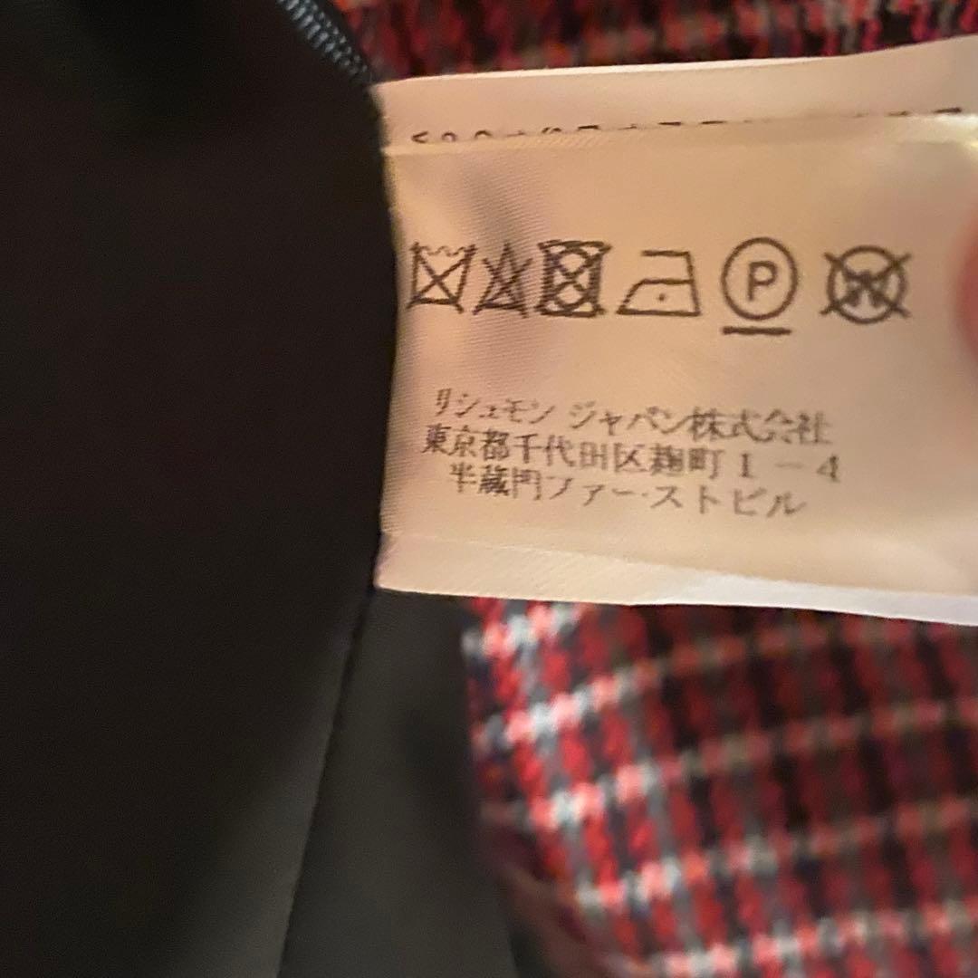 クロエ　chloe チェックウールテーラードジャケット　レッドブラック　ブロック