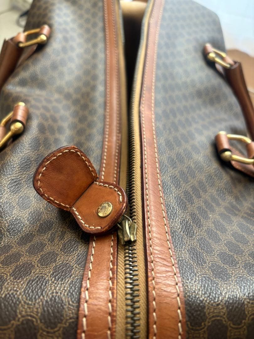 CELINE 超美品　ＰＶＣボストンバッグ ブラウンレザーお値段値下げしました