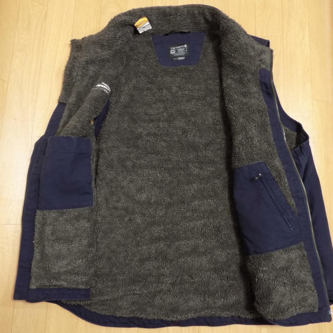 カーハート ダック ベスト 裏地ボア 企業系 アメカジ 3XL 特大 US古着