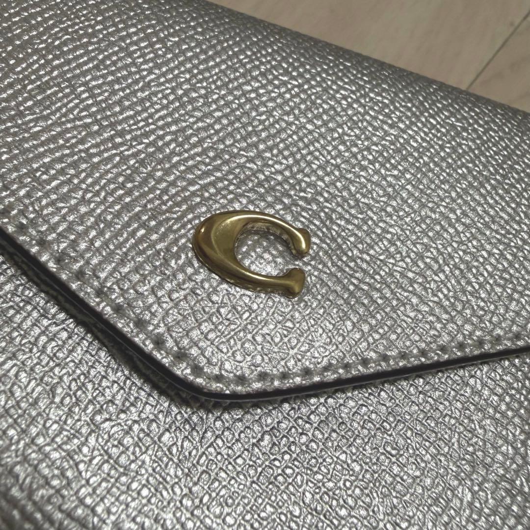 COACH ウィン スモール ウォレット 三つ折り 財布 ケース シルバー