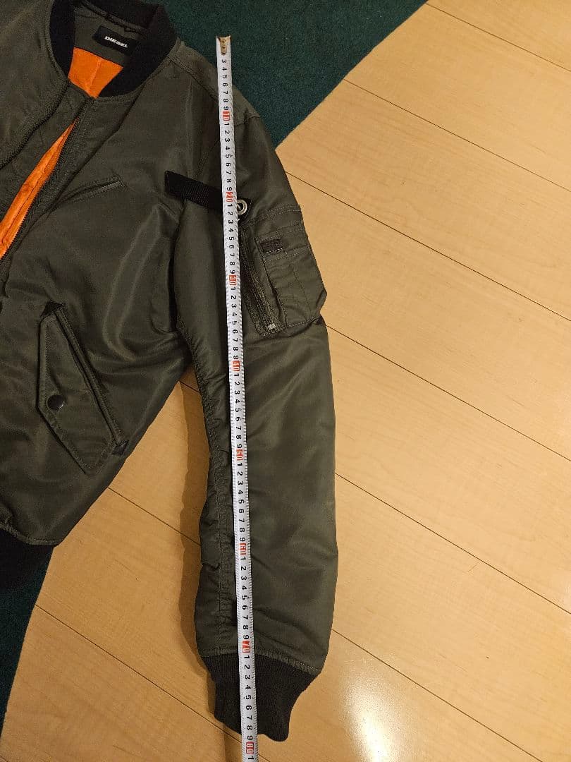 DIESEL ディーゼル MA-1 ボンバージャケット カーキ オレンジ裏地