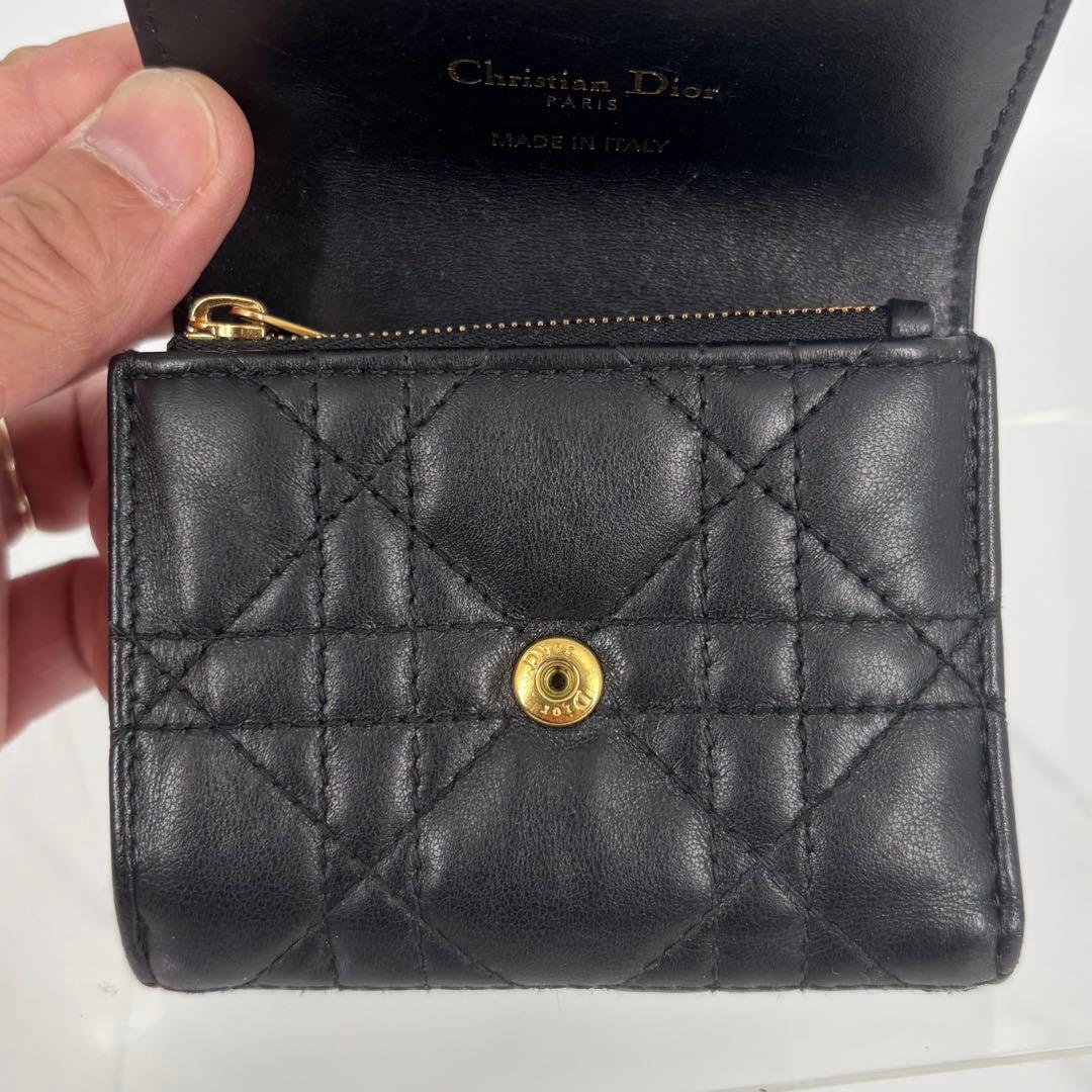DIOR Jolie Hibiscus ウォレット 三つ折り財布 ブラック