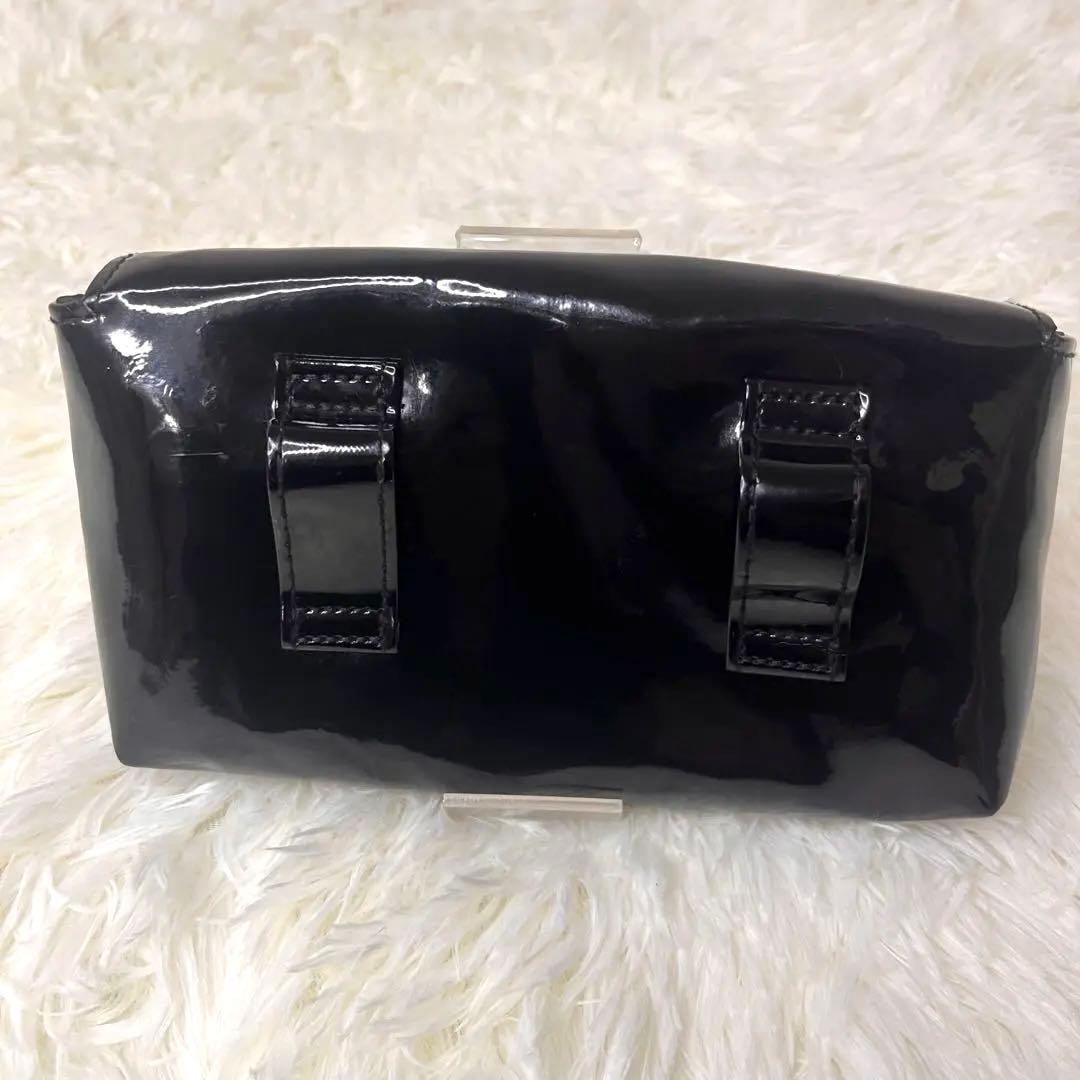 CHANEL シャネル ウエストポーチ エナメル ブラック ウエストバッグ
