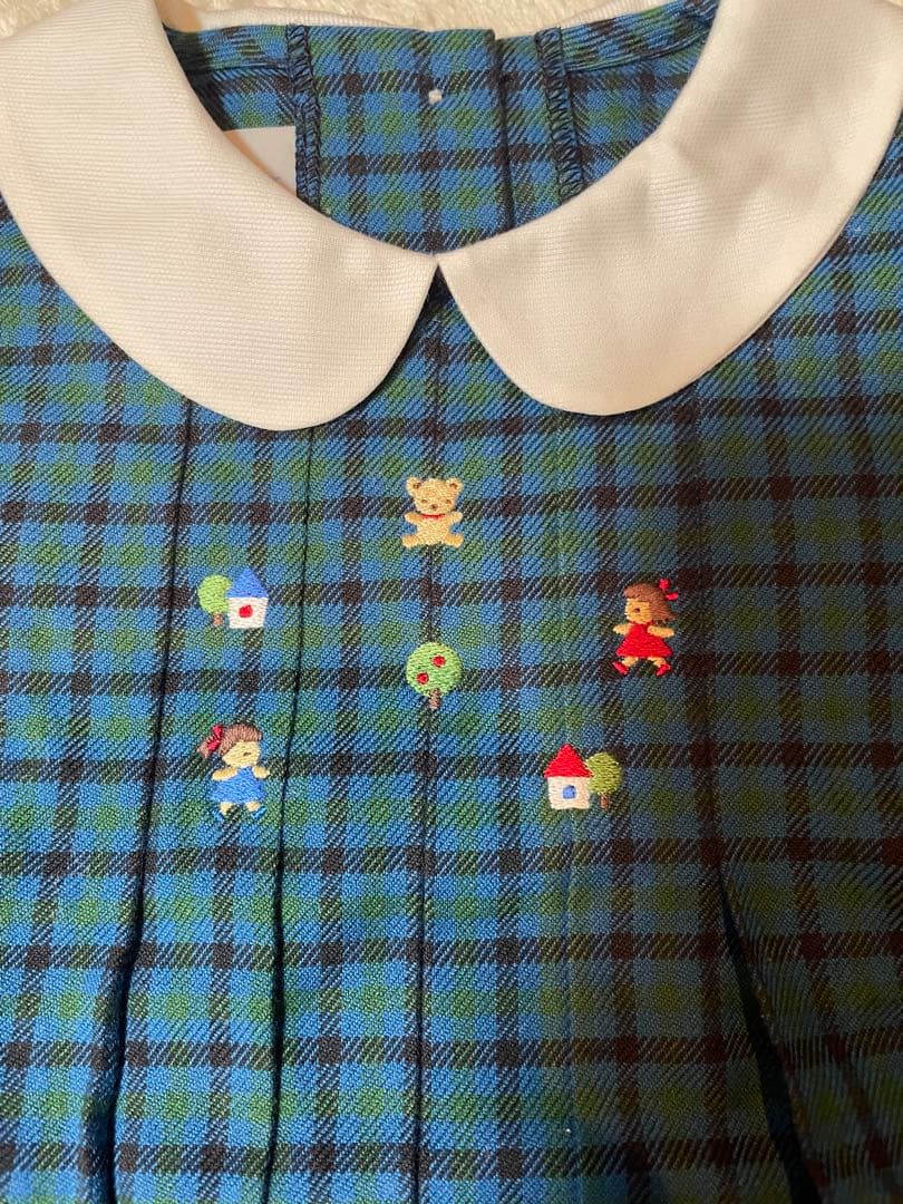 【新品未使用】familiar 80 刺繍チェックワンピース