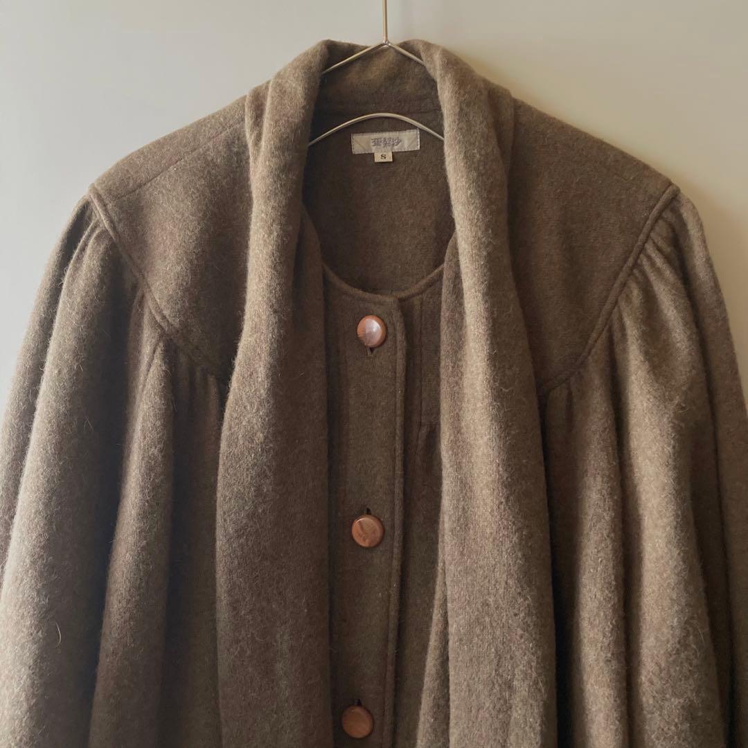 ◎vintage デザイン ニットコート ブラウン 80s 90s