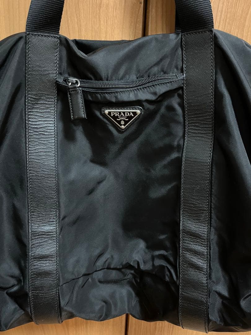 PRADA ブラック ボストンバッグ　南京錠　カード　保存袋　プラダ
