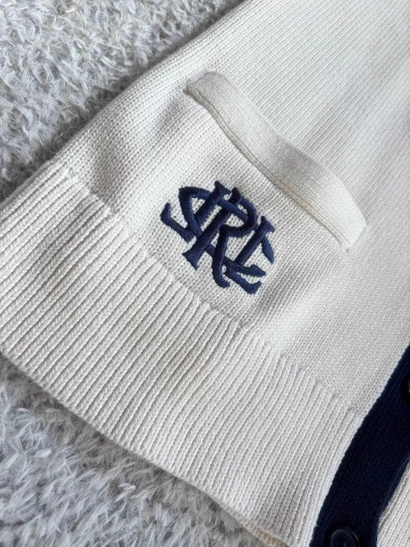 【新品】LAUREN RALPH LAUREN ロゴ刺繍 ラインカーディガン