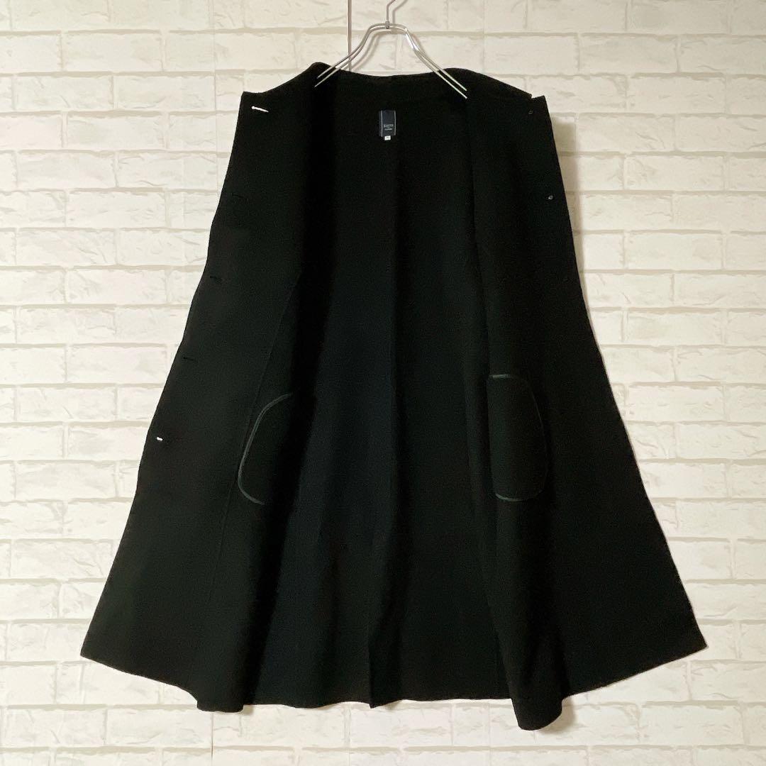 上品デザイン✨KEITH カシミヤ混ウールロングコート（48／L）黒 ゆったり