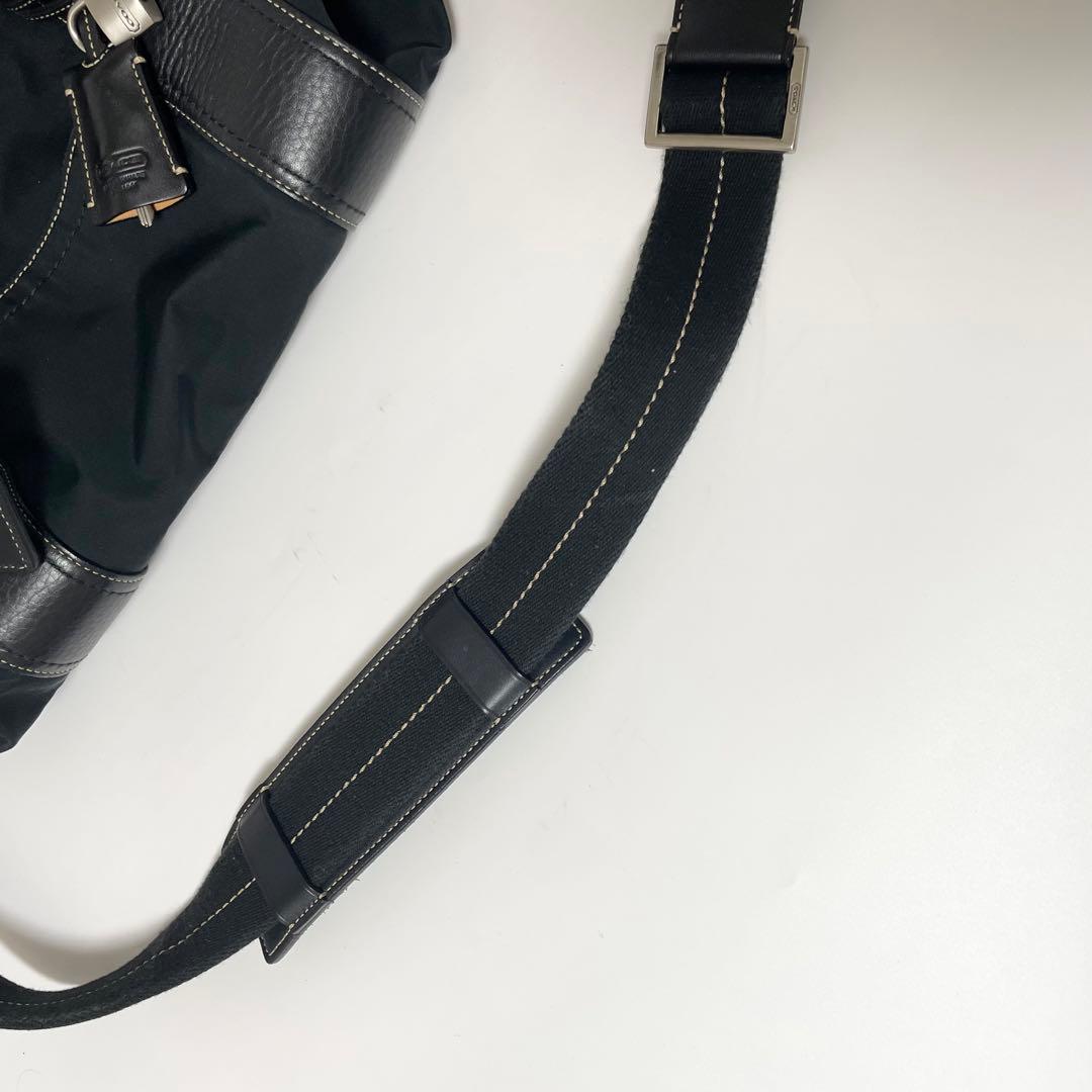 美品✨COACH ボストンバッグ 2way 南京錠 斜めがけ ナイロン 黒
