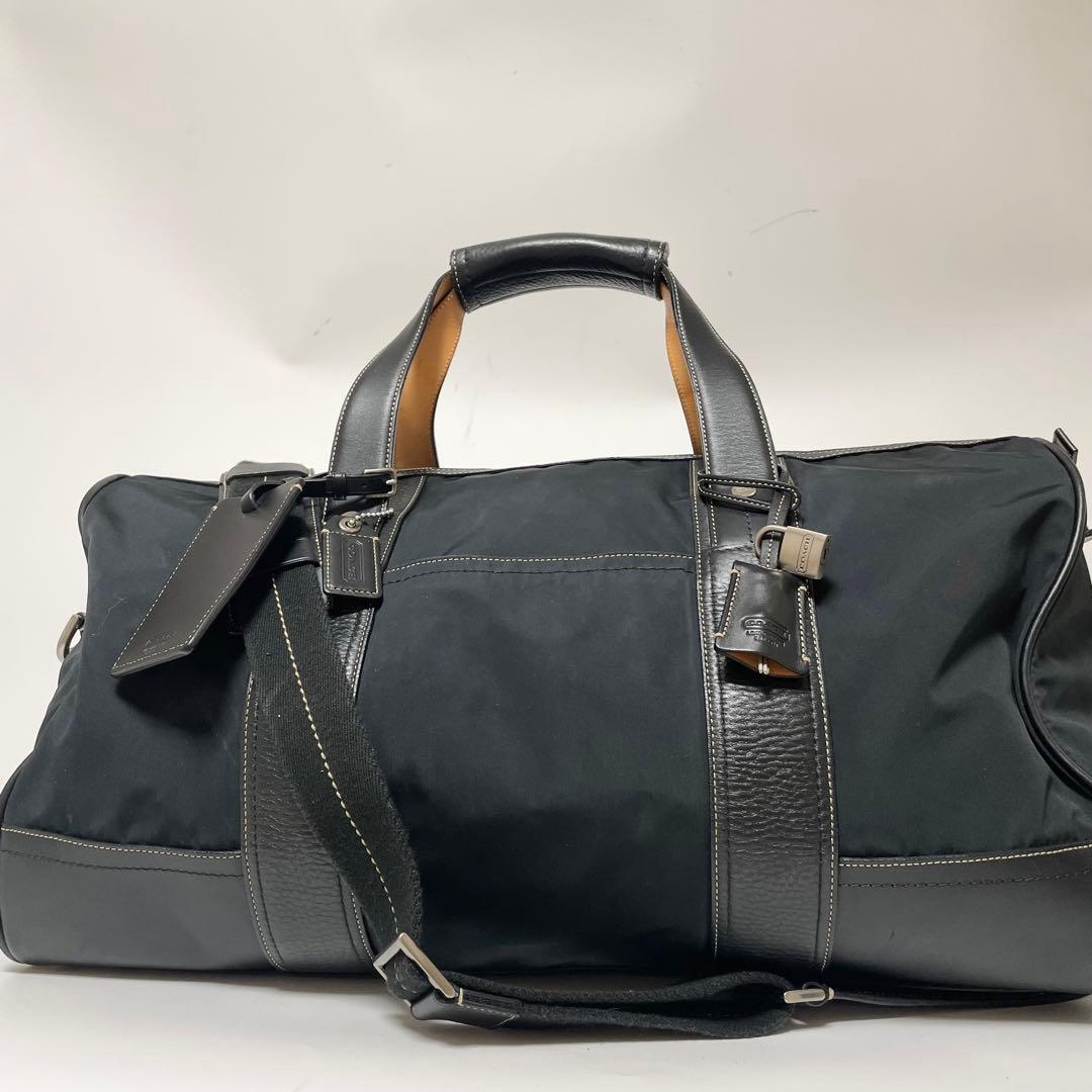 美品✨COACH ボストンバッグ 2way 南京錠 斜めがけ ナイロン 黒