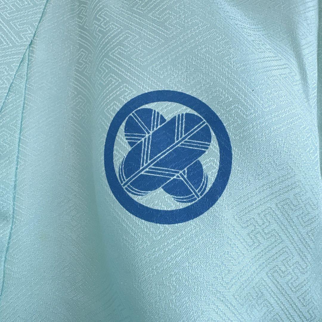 お宮参り　産着　初着　０歳　男の子　水色青グラデーション　寅豪華刺繍　61205