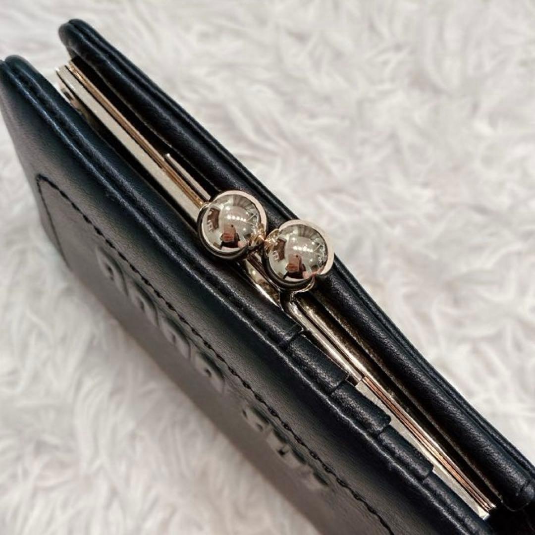 【美品】ANNA SUI ソフティ 口金二つ折り財布　黒