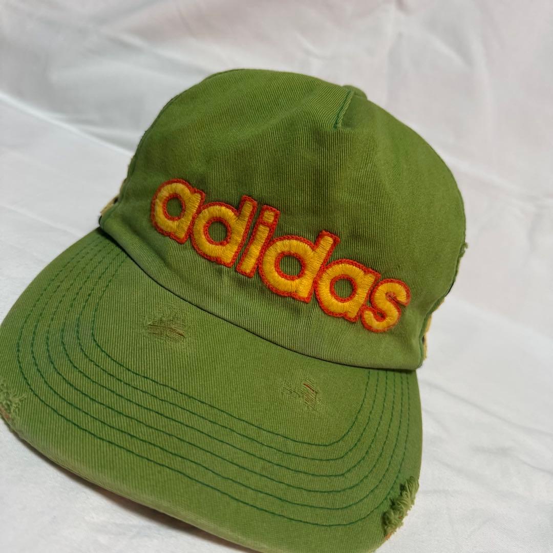 90s OLD adidas vintage加工 cap メッシュ ロゴ 激レア