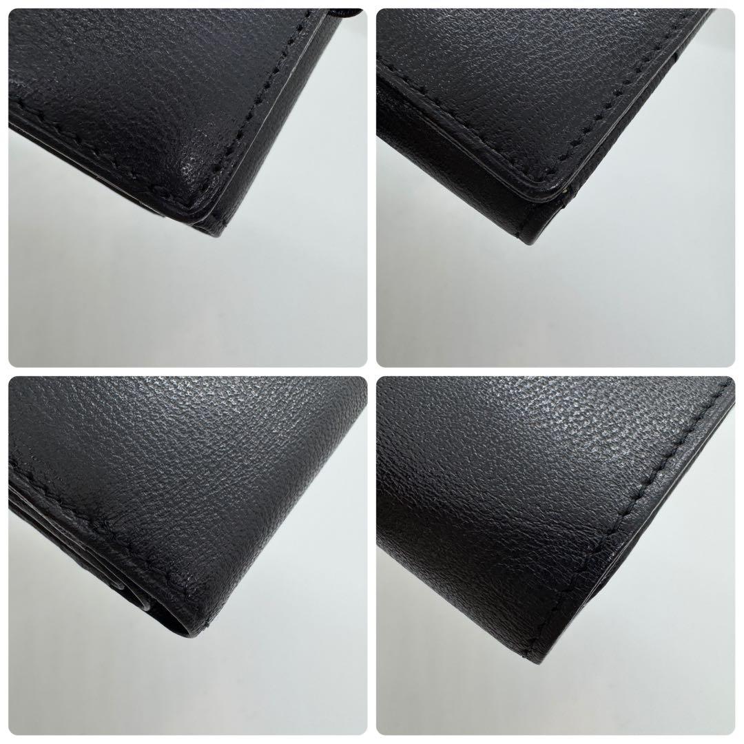 美品 ジバンシー 二つ折財布 ブラック レザー ブランドロゴ