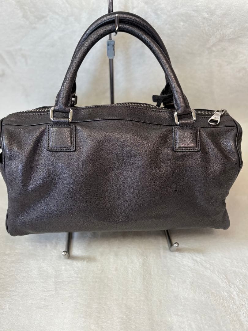★美品 LOEWE ロエベ ミニボストン アナグラム アメ レザー 本革