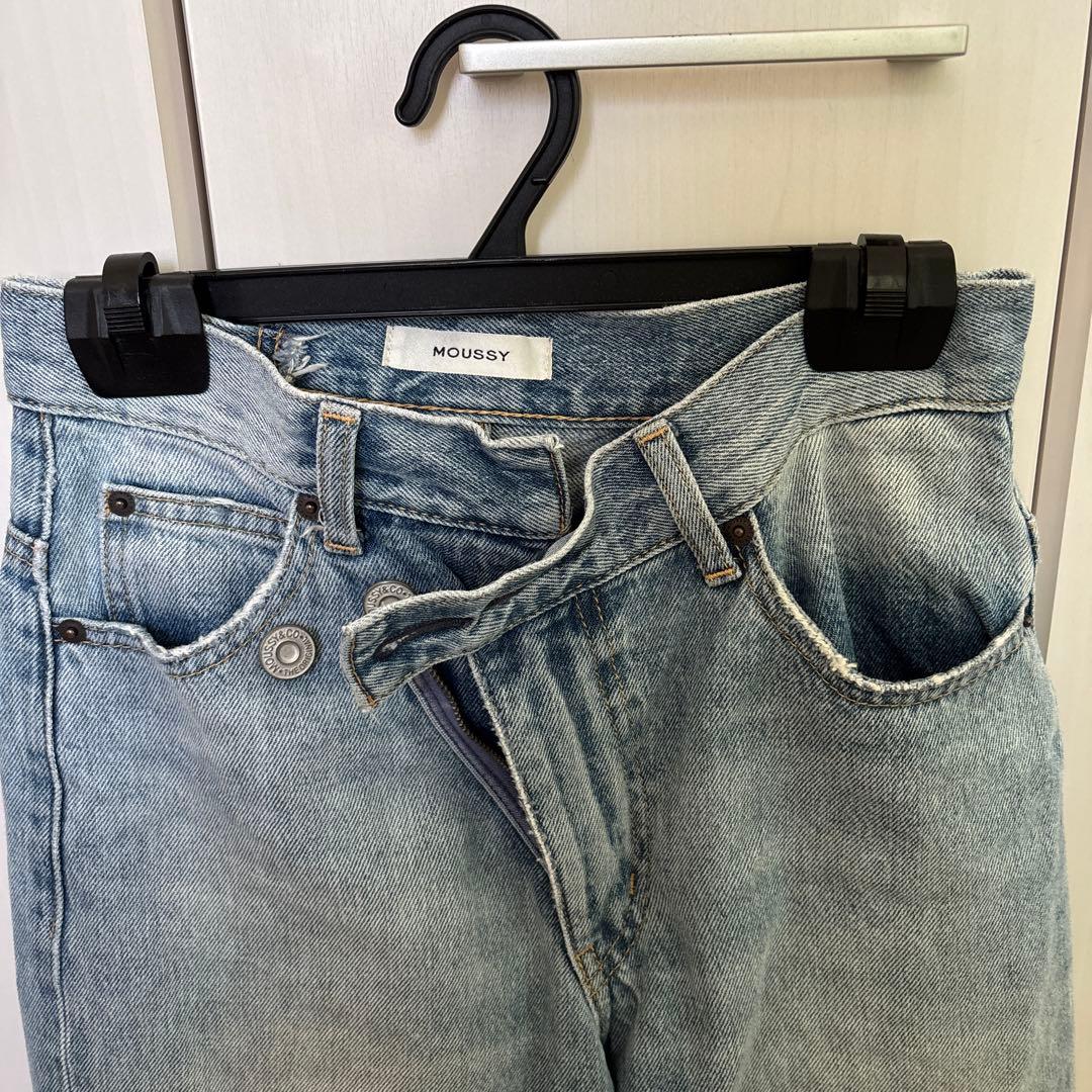パンツ Moussy CROSS WAIST WIDE STRAIGHT 0