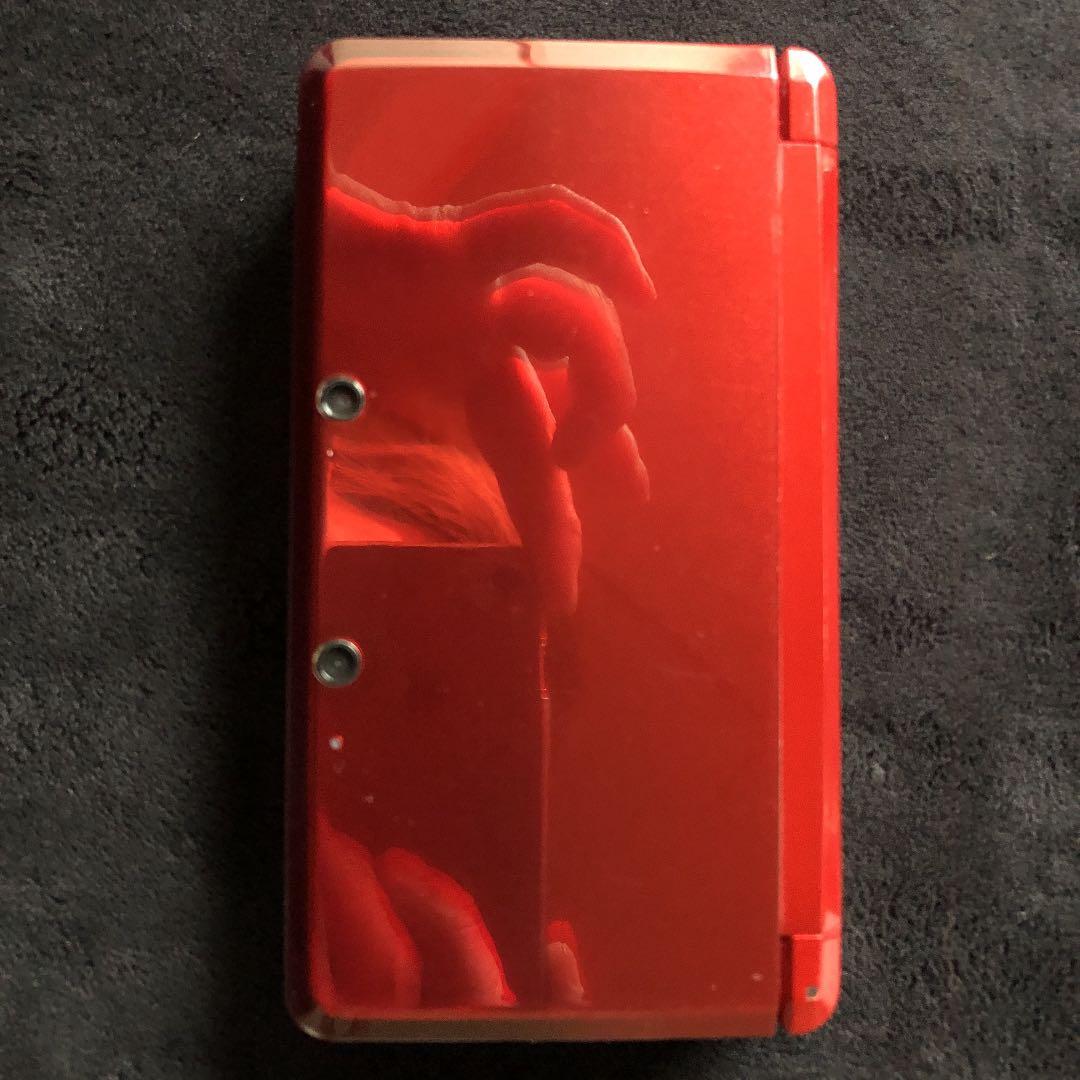 任天堂 3DS ワインレッド 充電器 タッチペンあり ソフトモンハン3付き