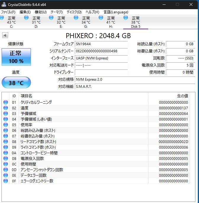 動作確認済み PHIXERO P7000 PRO 2TB NVMe SSD