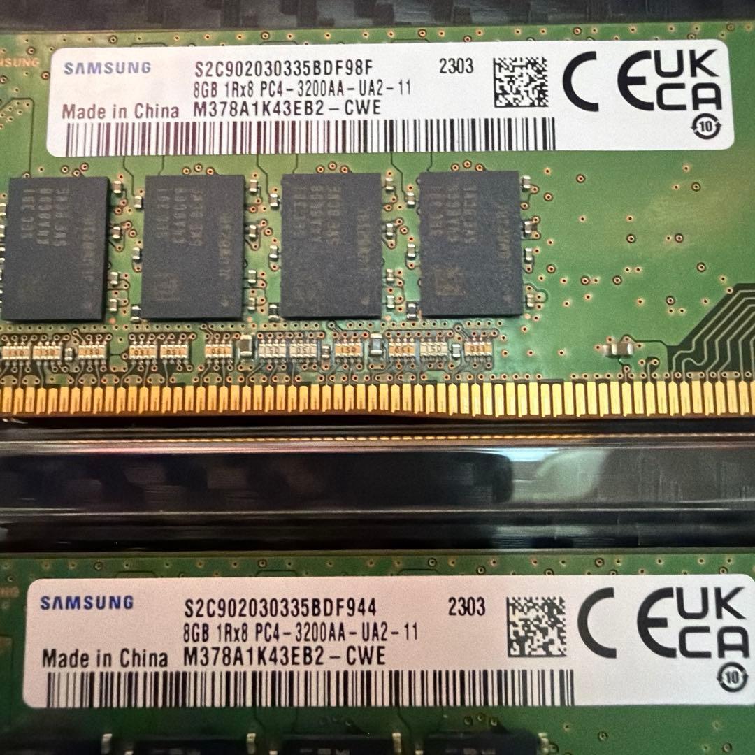 Samsung DDR4 PC4-3200AA -UA2-16GB（8GB×2）