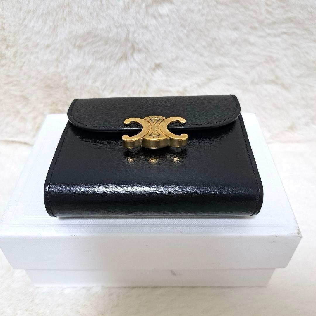 なぬ✨未使用級　付属品完備✨セリーヌ　三つ折り　トリオンフ　シャイニー