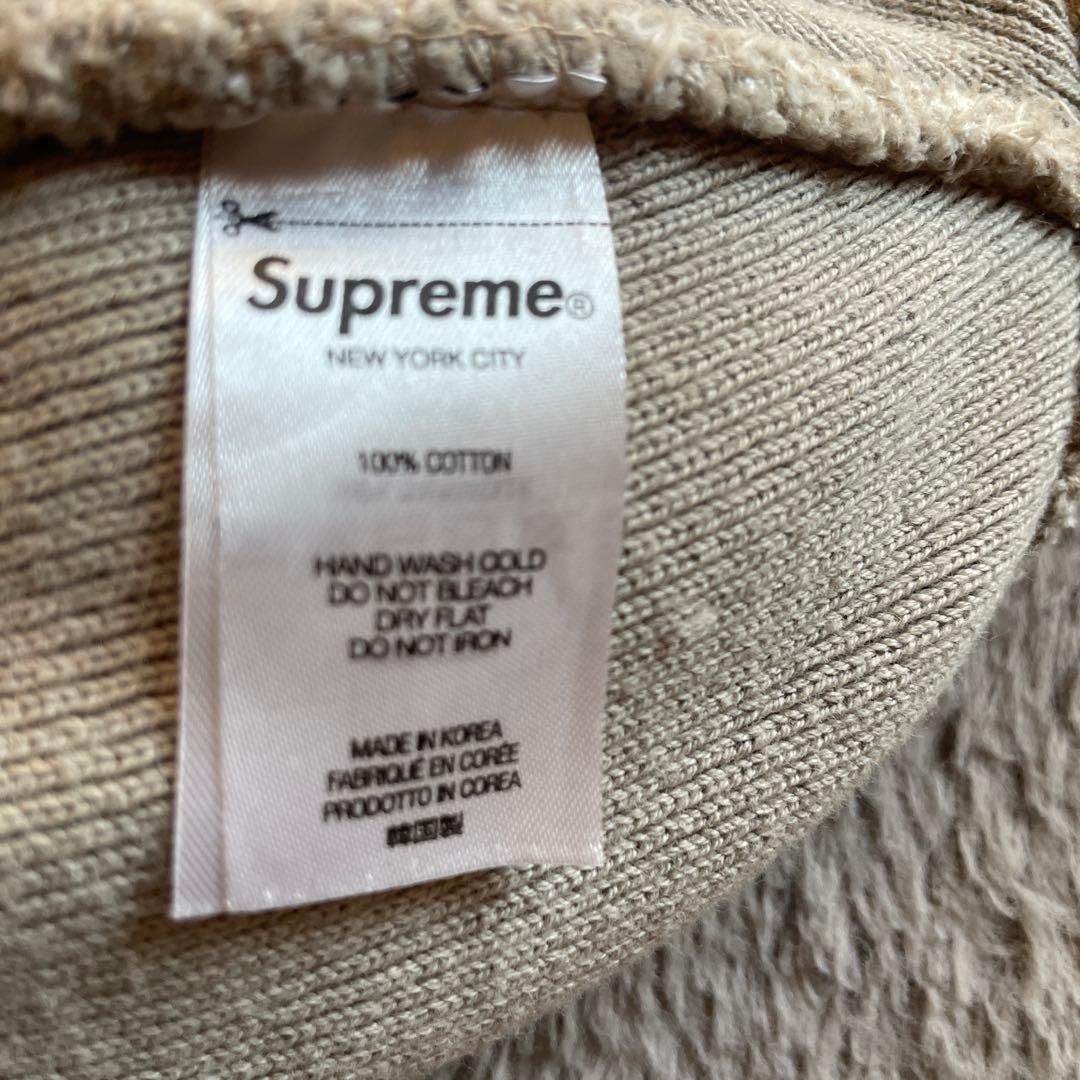 金欠ボーダーさん専用　Supreme ニット帽 ベージュ 100%コットン