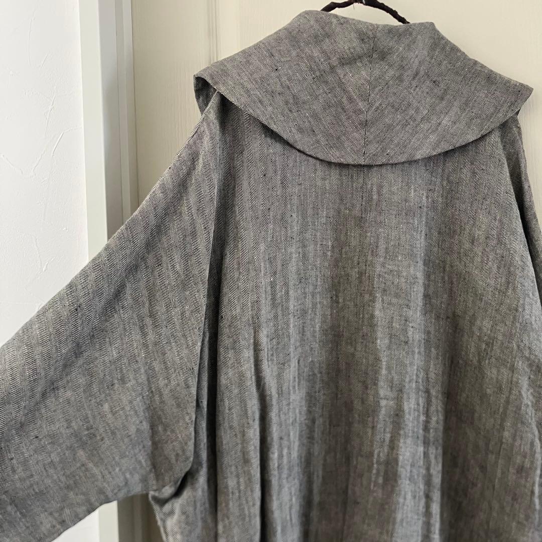 美品✨アデュートリステスロワズィールLOISIR✨リネンデザインロングコート38