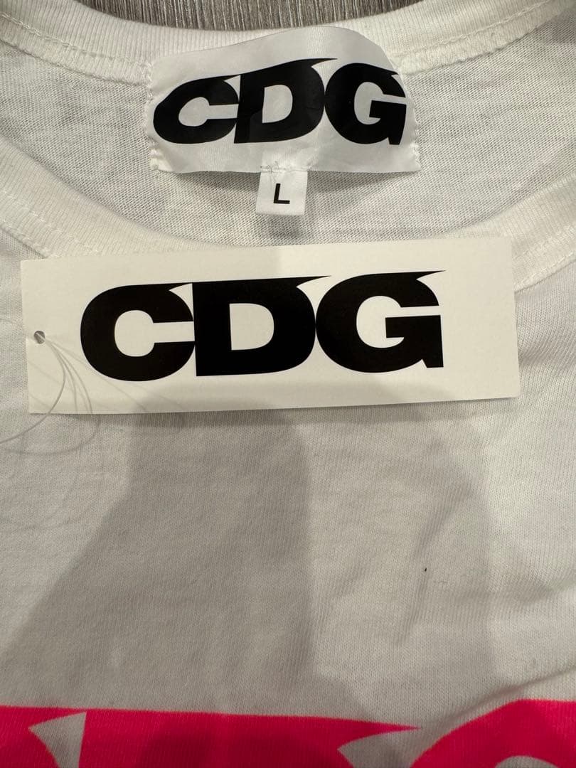 トップス COMME des GARCONS CDG Pink Logo T-Shirt